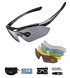 ROCKBROS Gafas de Sol Polarizadas con 5 Lentes Intercambiables para Ciclismo Bicicleta Running Deportes ProtecciÃ³n UV 400 Anti Viento para Hombre y Mujer